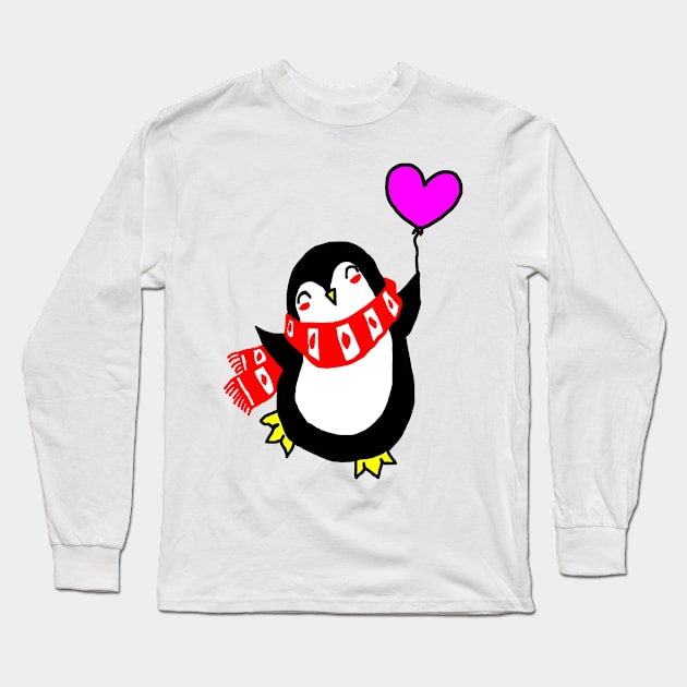 Happy Penguin Long Sleeve T-Shirt by imphavok